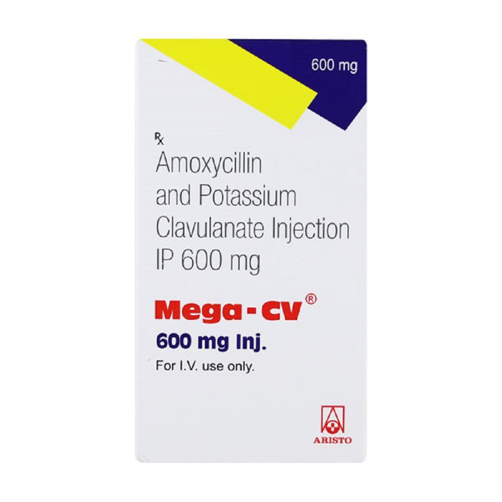 Mega-cv Amoxycillin Clavulanic Acid Injection 600mg - Grade: Medicine Grade