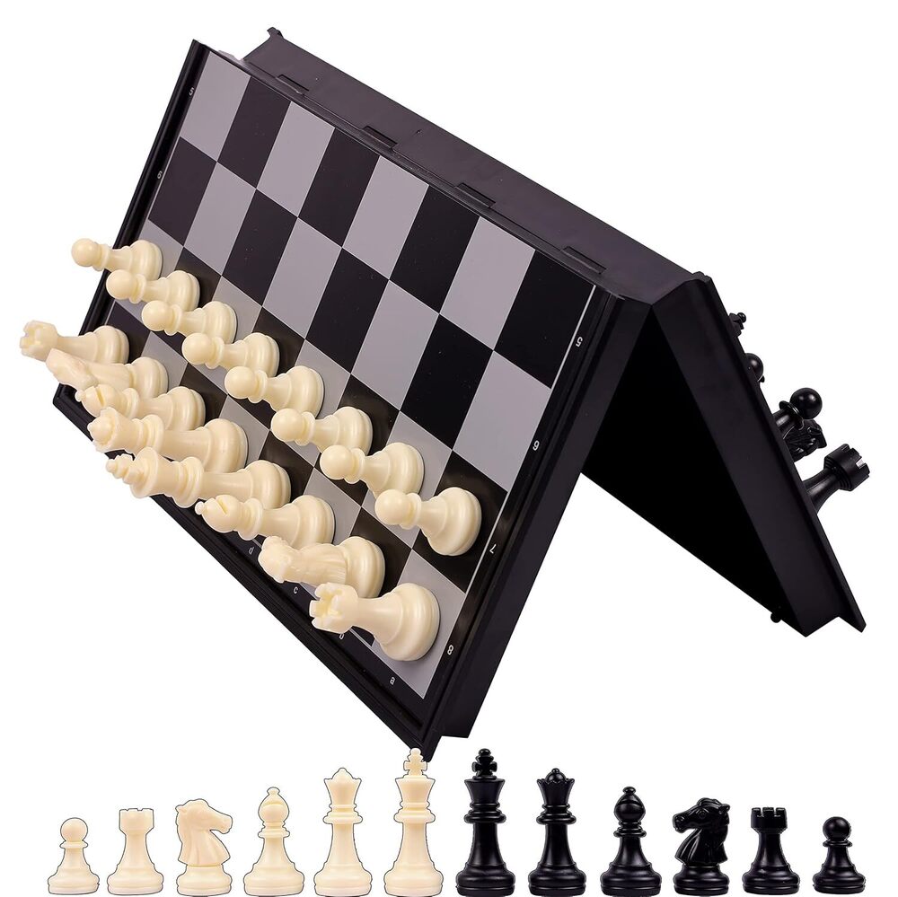 Magnetic Chessboard Game Set with Folding Travel Portable Case