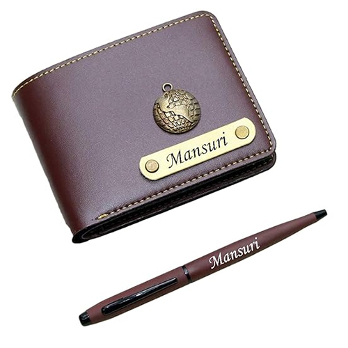 Leather Wallet With Pen Combo - Color: Blue