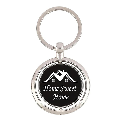 Rotating Round Keychain - Color: Black