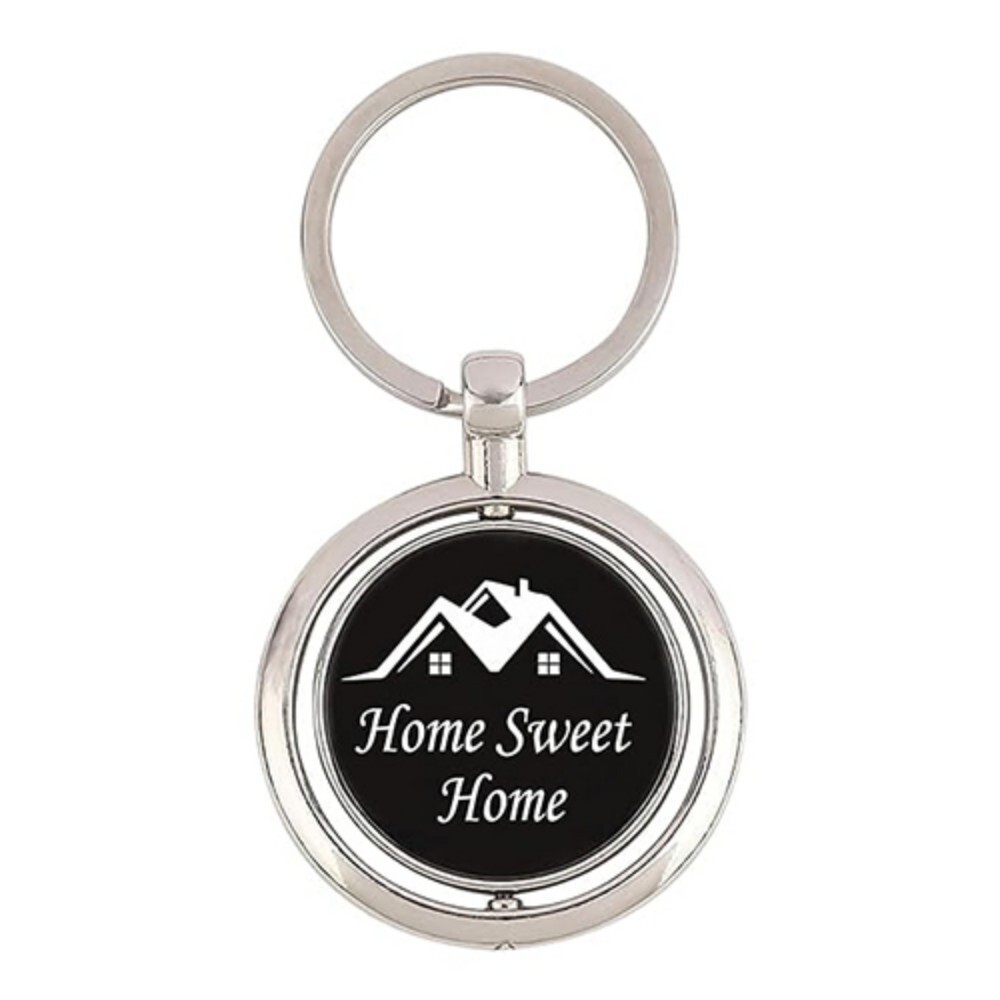 Rotating Round Keychain - Color: Black