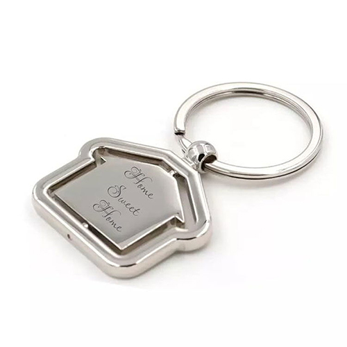 Rotating Home Keychain - Color: Silver