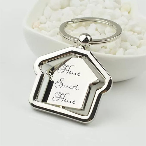 Rotating Home Keychain - Color: Silver