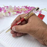 A34 Customized Classic Gold Flake Pen With Name Engraved