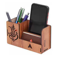 Wooden Kc Mdf Pen Stand - Color: Brown