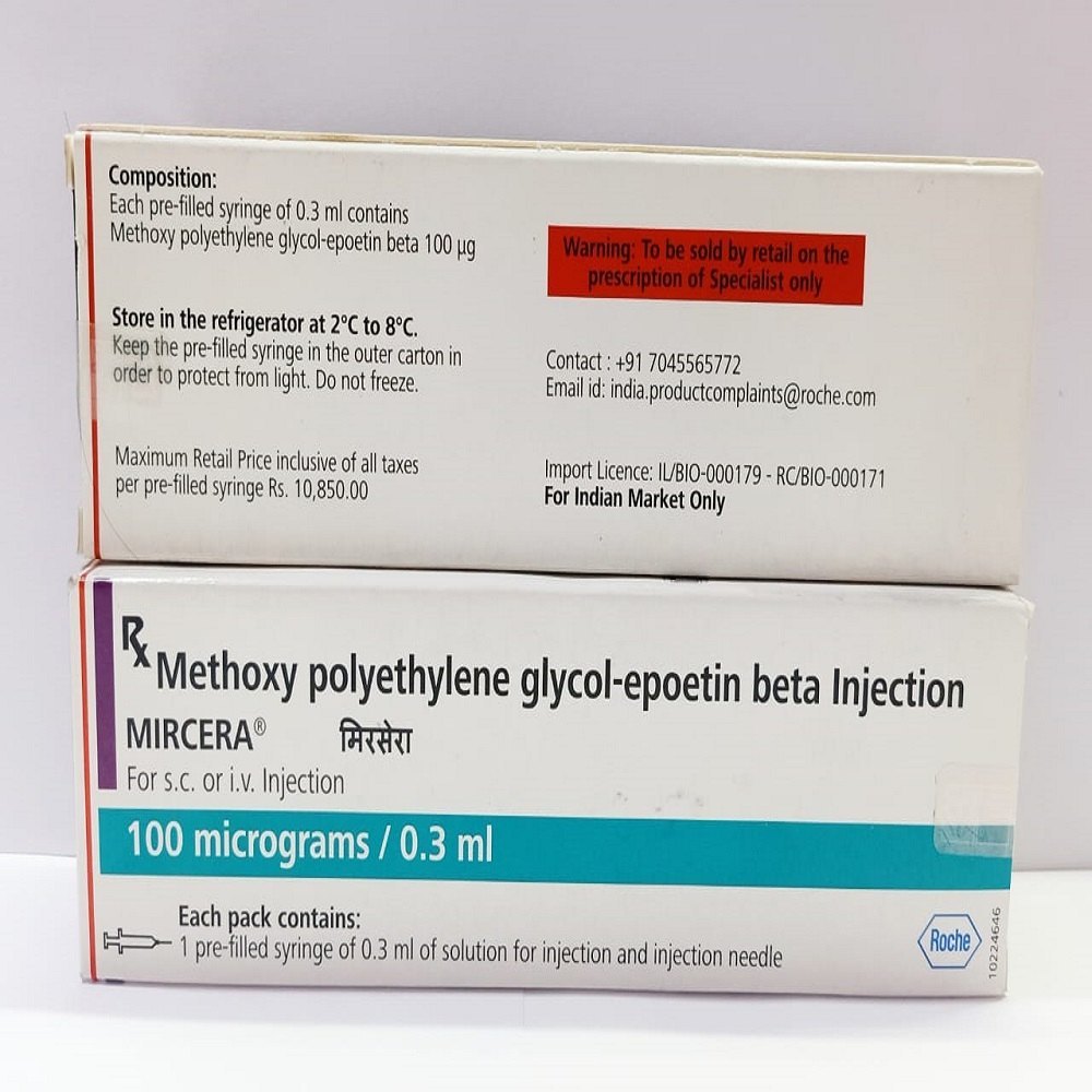 Mircera Methoxy polyethylene glycol-epoetin beta Injectiom 100mcg