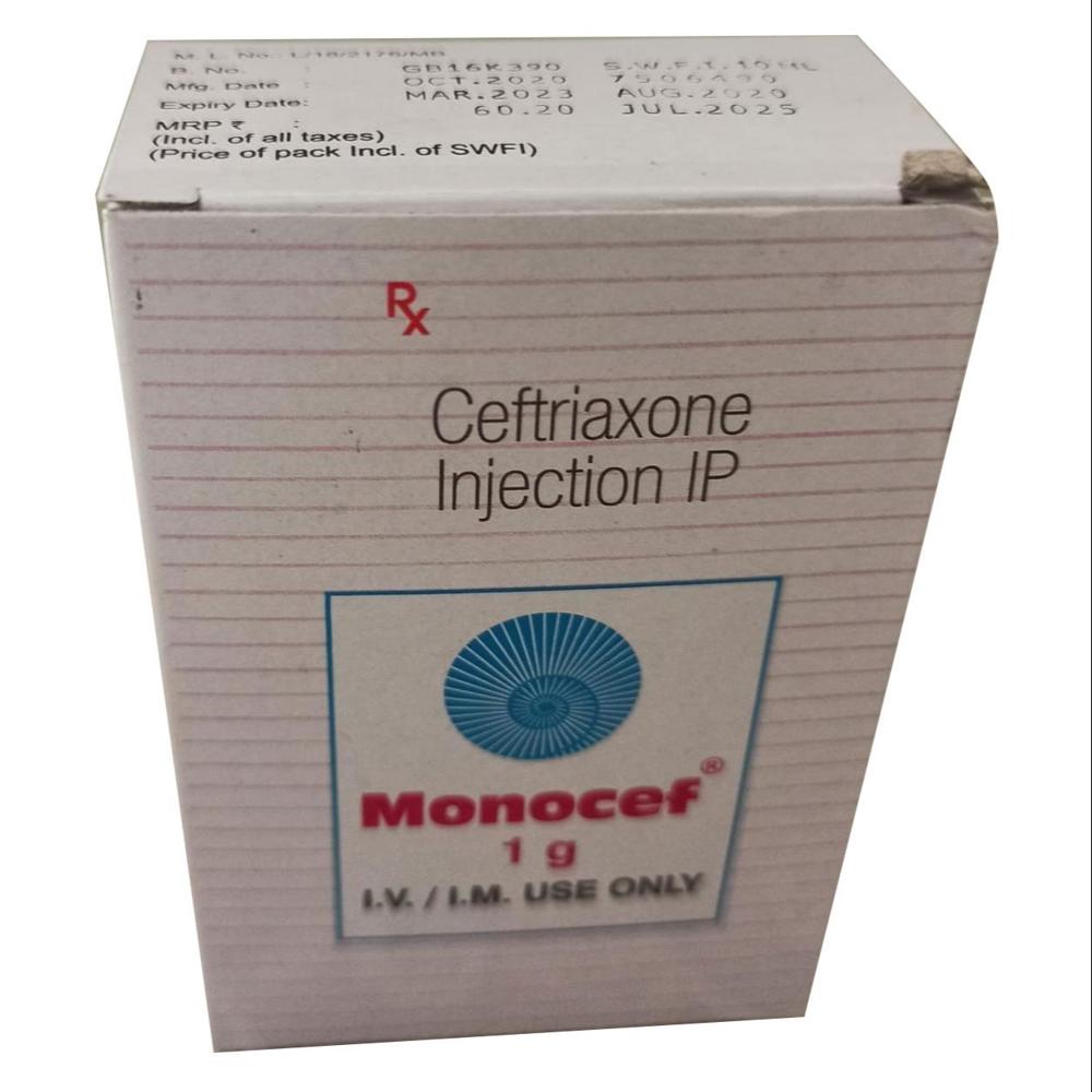 Monocef Ceftriaxone Injection 1000mg - Grade: Medicine Grade