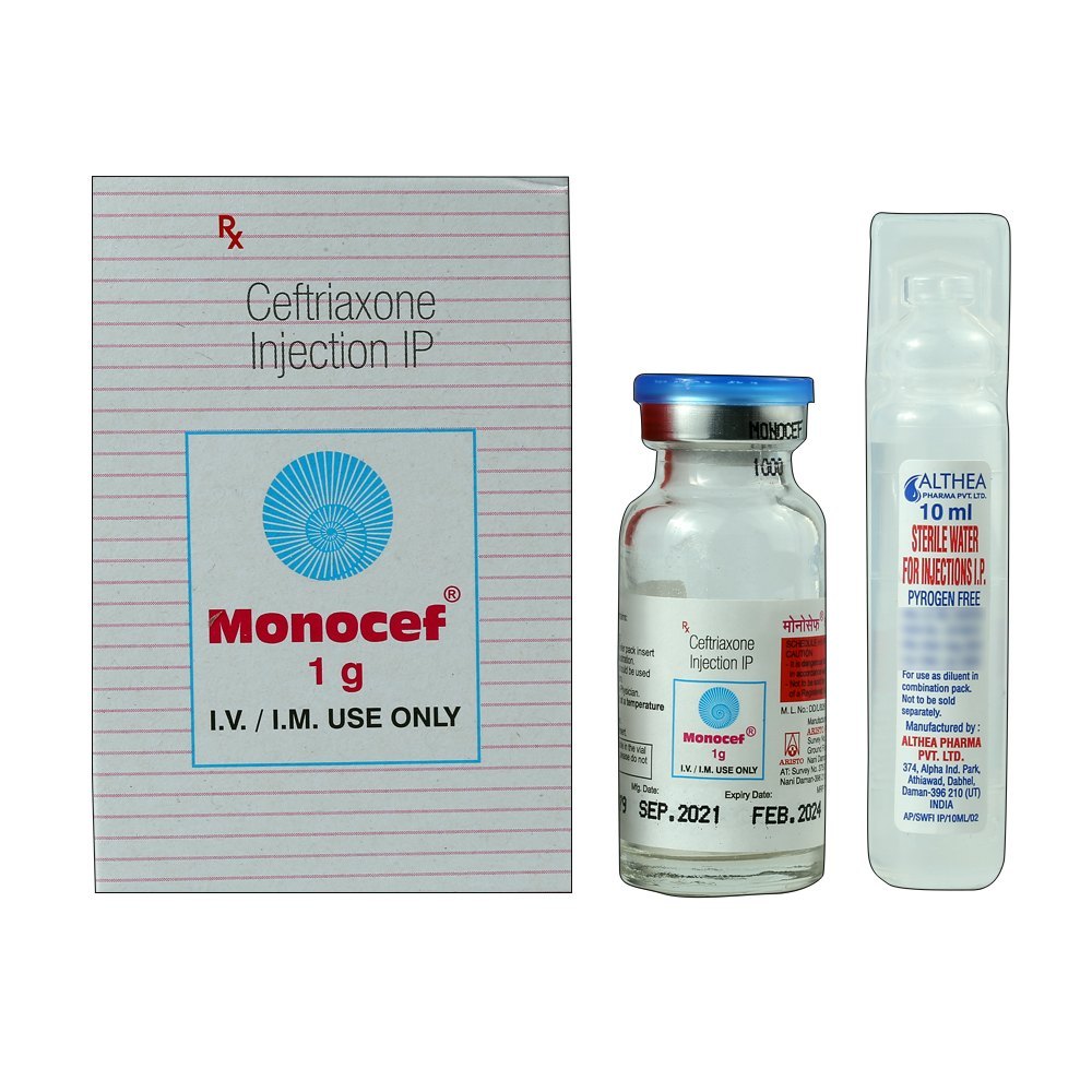 Monocef Ceftriaxone Injection 1000mg - Grade: Medicine Grade