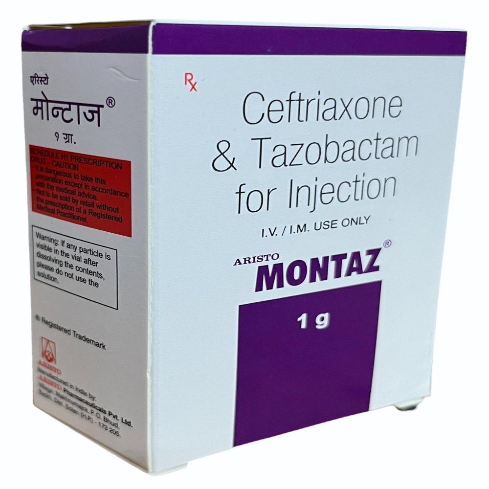 Montaz Ceftriaxone & Tazobactum Injection 1g