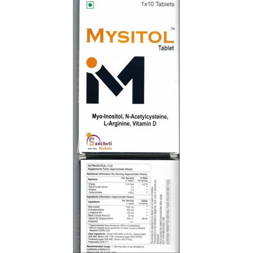 Myo Inositol N Acetylcysteine L Arginine Vitamin D Tablets - Drug Type: General Medicines