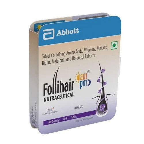 Follihair Nutraceutical Amino Acids Vitamins Mineral Biotin Melatonin And Botanical Extracts Tablets - Drug Type: General Medicines