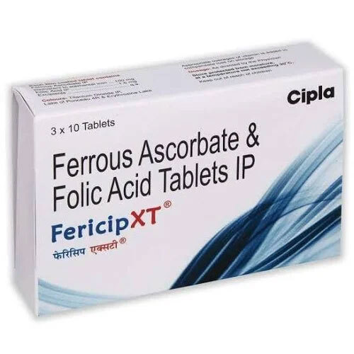 Fericip XT Ferrous Ascorbate And Folic Acid Tablets IP