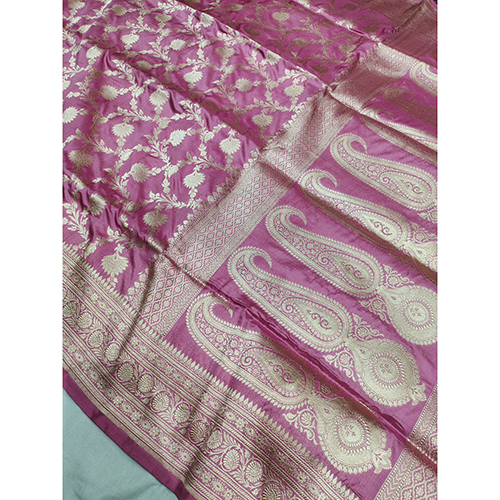 Banarasi Jangla Traditional Handloom Cutwork Weaving Pure Katan Silk Saree - Color: Different Available