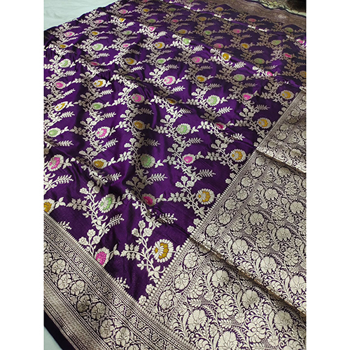 Banarasi Pure Katan Meenakari Banarasi Jal Patola Handloom Cutwork Weaving Silk Saree - Color: Different Available