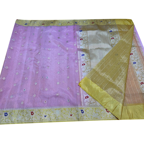 Banarasi Pure Tissue Meenakari Handloom Kadwa Weaving Silk Saree - Color: Different Available