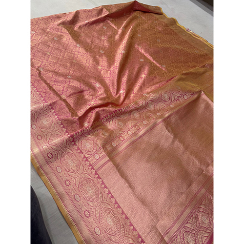 Beautiful Banarasi Pure Katan Silver Bad Gold Zari Tanchuhi Brocade Handloom Kadwa Weaving Silk Saree - Color: Different Available