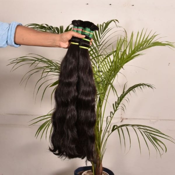 Wavy Bulk Human Hair Extensions Braids Indian Natural Weaving Raw Virgin
