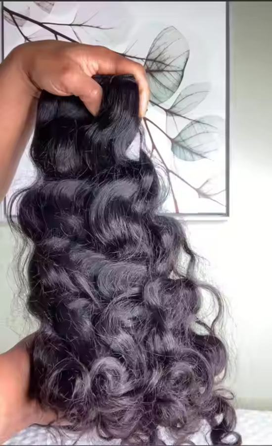 Authentic 100% Raw Indian Unprocessed Human Hair Extensions Lose Curly Bundle