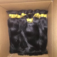 Natural Black Indian Virgin Hair Double Drawn Human Hair Extension