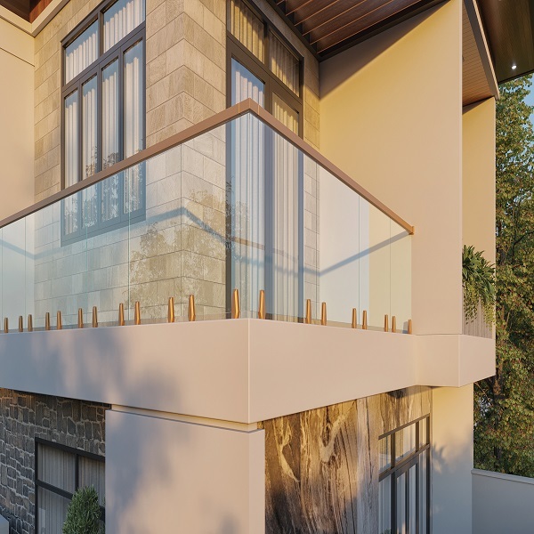 Aluminium Railing with Clear Glass Panels Decorative Aluminium Glass Railing Slim Profile Aluminium Glass Railing Aluminium Glass Railing with LED Inserts Modern Aluminium Glass Balustrades