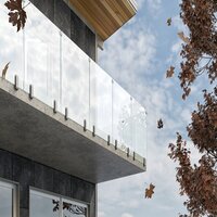 Aluminium Railing with Clear Glass Panels Decorative