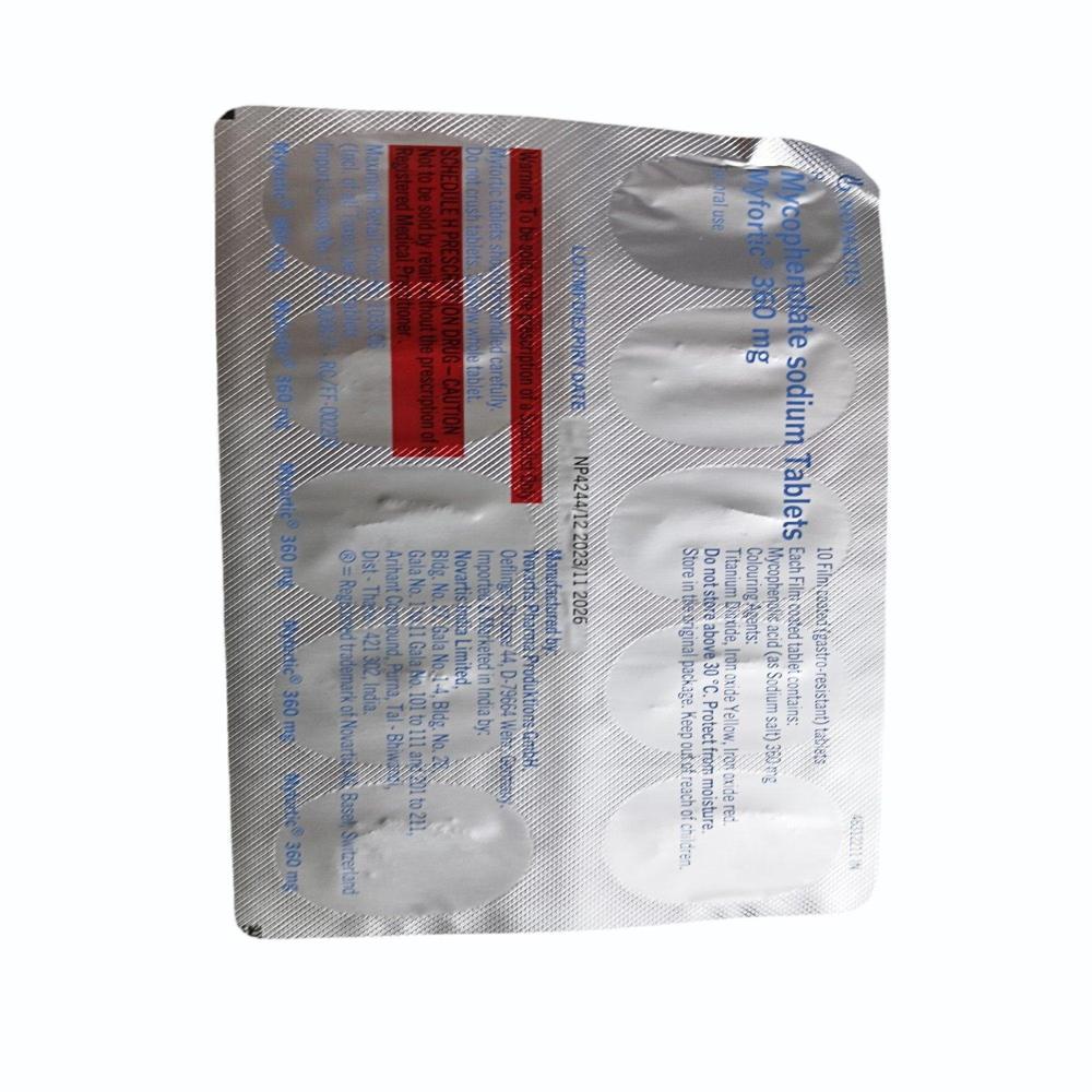 Myfortic -S Mycophenolate sodium Tablet 360 mg