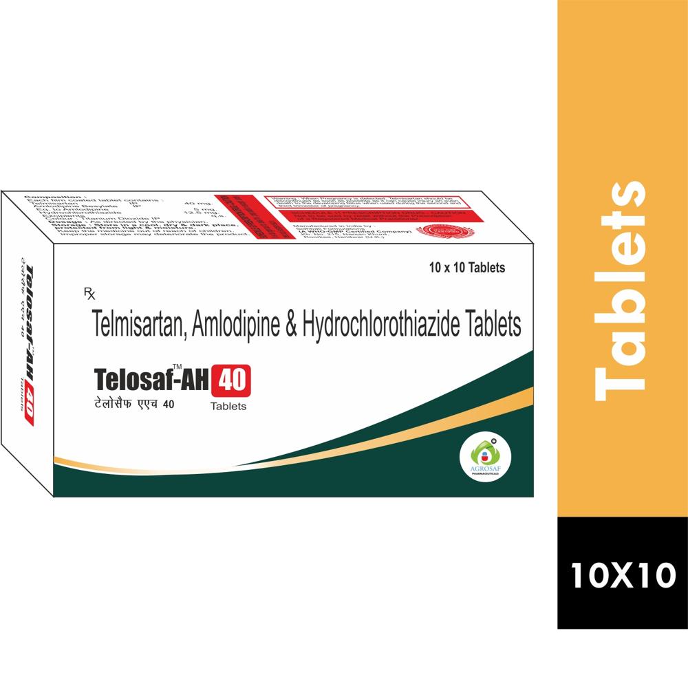 TELOSAF AH 40MGTABLET - TELMISARTAN(40MG)+AMLODIPINE(5MG)+HYDROCHLOTHIAZIDE(1 2.5MG)