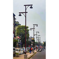 Frp Square Gabriel Double Arm  Pole - Color: Red