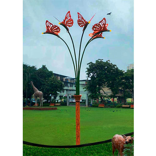 Butterfly Theme Pole - Color: Green And Brown