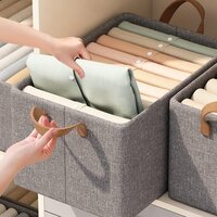 Foldable Clothes Organizer Fabric Closet Storage Basket With Handle
