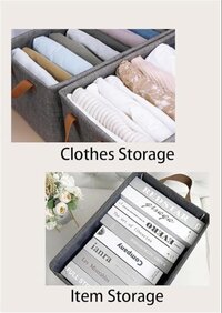 Foldable Clothes Organizer Fabric Closet Storage Basket With Handle