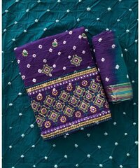 Stylish Bandhani on Embroidered Work Unstitched