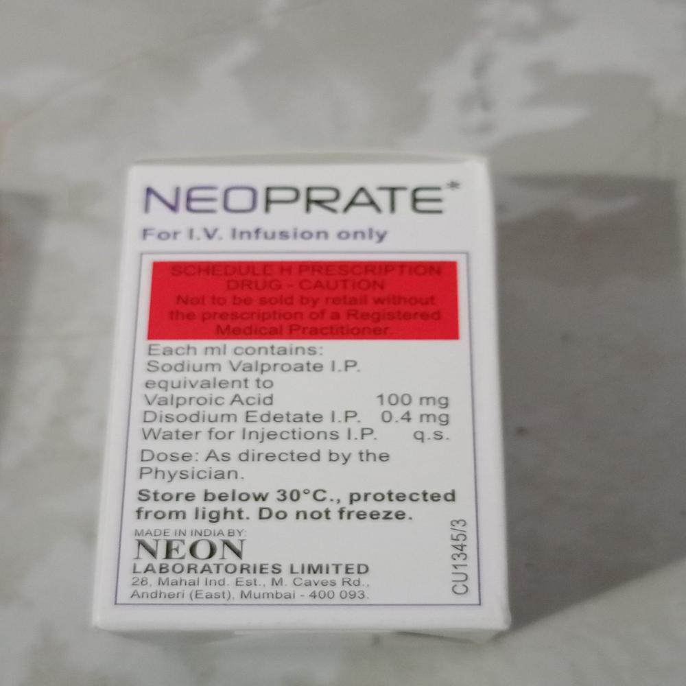 Neoprate Sodium Valproate Injection 100Mg - Grade: Medical Grade