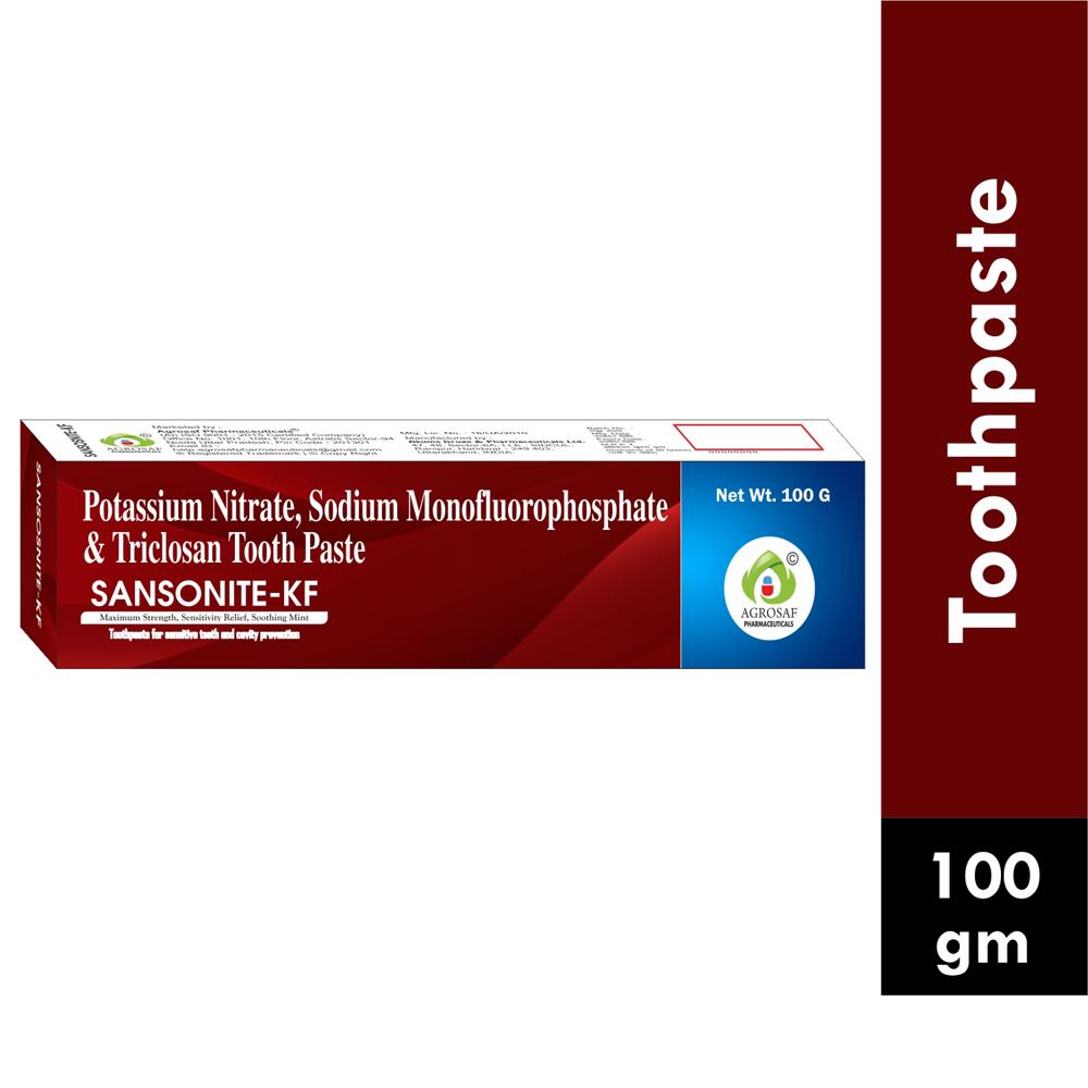 Sansonite-kf Toothpaste - Potassium Nitrate,sodium(5% W/w) Monofluorophosphate(0.7% W/w) Gel - Bristle Color: Multicolor