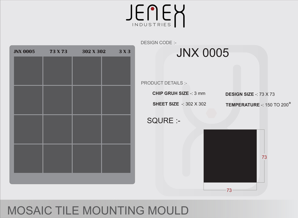 JNX0005 Squre Mosaic Tile Mounting Mould