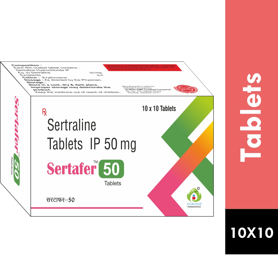 SERTAFER 50 TABLET - SERTRALINE 50MG TABLET(COLOUR: TITANIUM DIOXIDE IP)