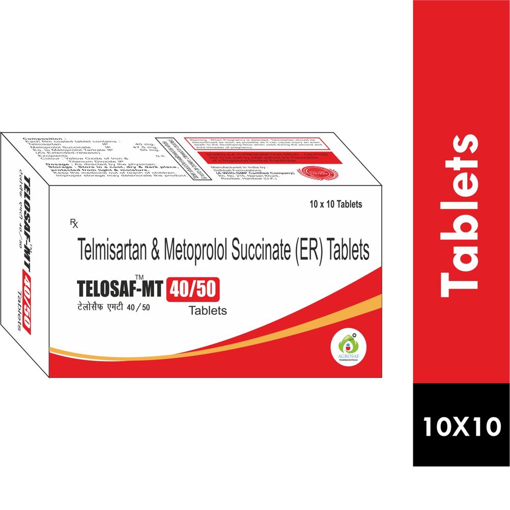 TELOSAF MT 40/50 TABLET - Telmisartan(40mg) + Metoprolol(50mg)