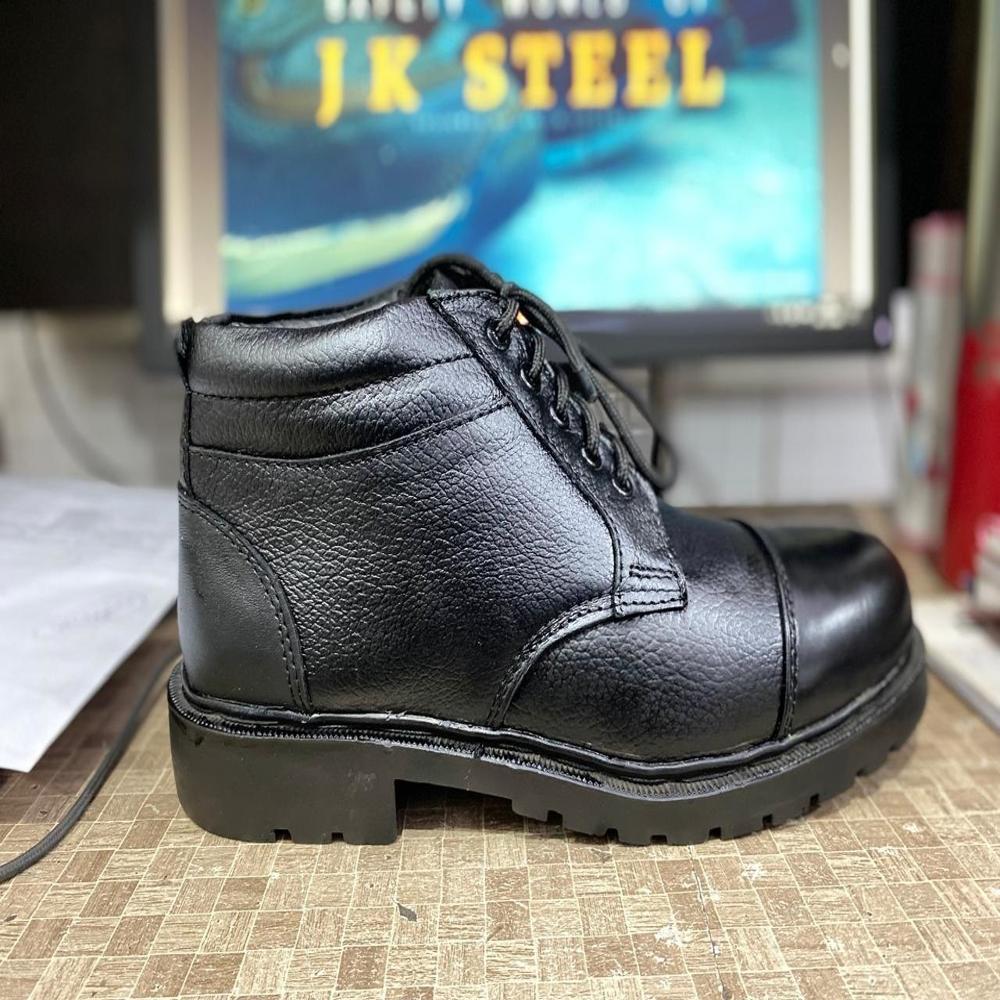 Dms Boots - Leather Material, Plain Style, Black Color | Good Quality, 3 Months Warranty