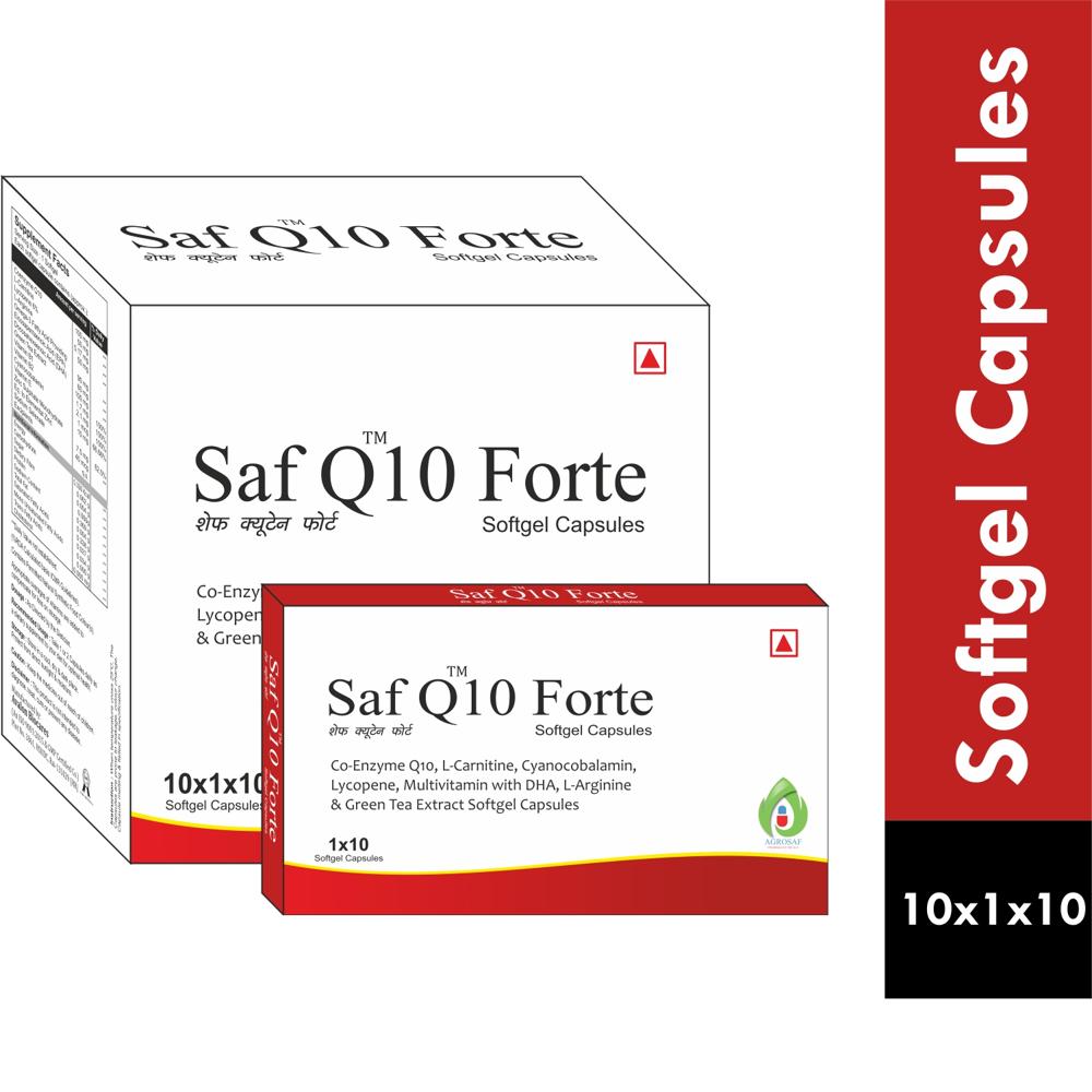 SAF Q 10 FORTE CAPSULE-Co-enzyme Q10(100mg), L-carnitine(50mg), Cyanocobalamin(1 Mcg)