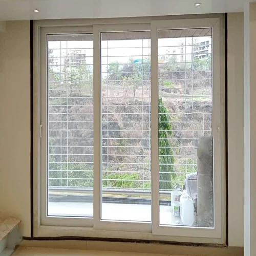4.5 Mm 3 Track Upvc Sliding Window - Coating Type: Powder Coated at ...