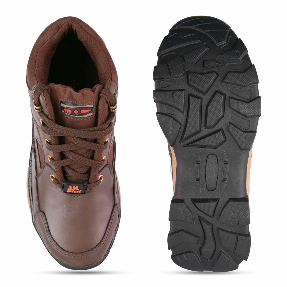Genuine Leather Stylish Brown Casual Safety Shoes