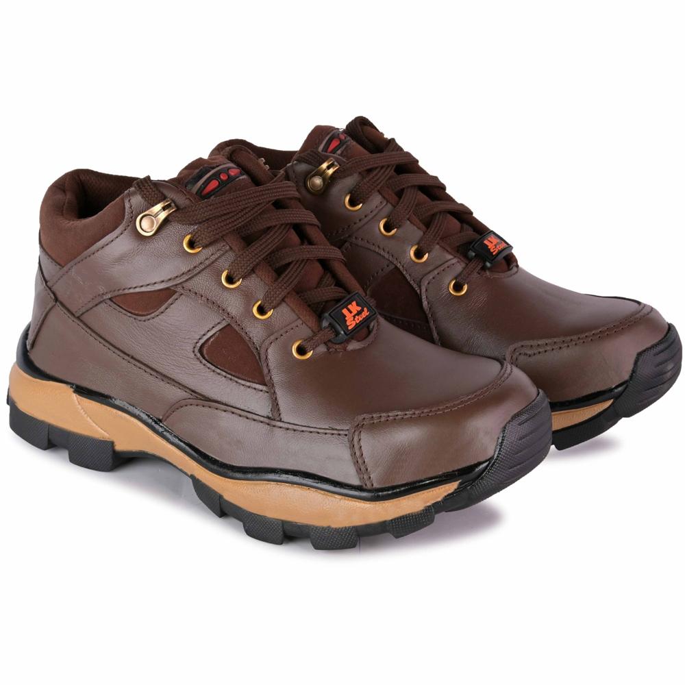 Genuine Leather Stylish Brown Casual Safety Shoes