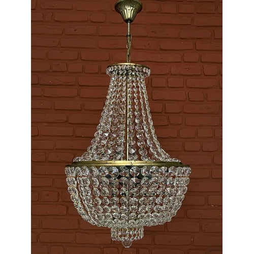 Vintage Crystal Empire Hanging Chandelier - Application: Living Room