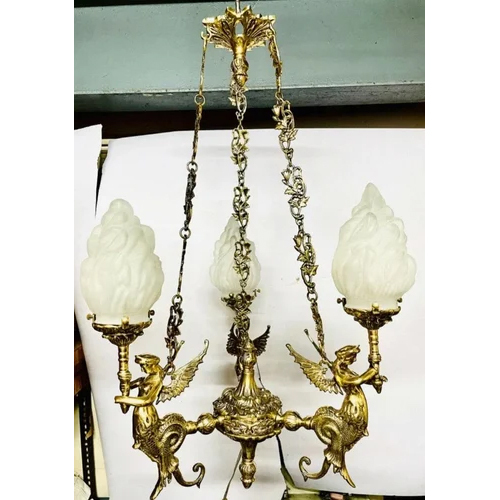 Vintage Victorian Lamp Antique Hanging Chandelier - Application: Dining Room