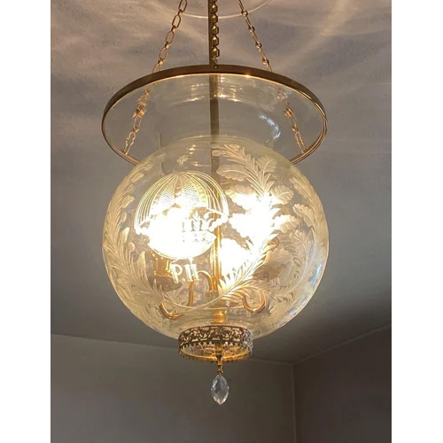 Antique French Cut Glass Three-Light Hall Lantern - Application: Home
