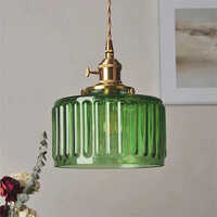 Vintage Cylinder Glass Pendant Light