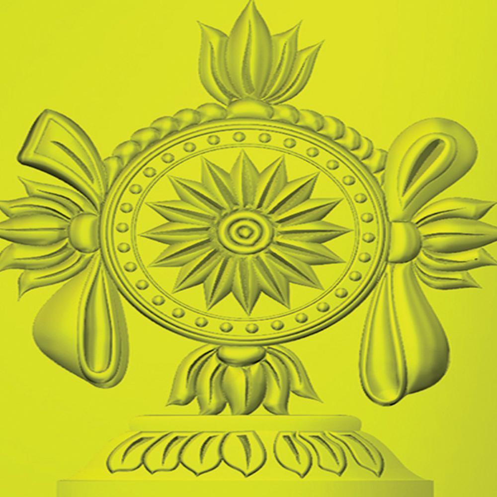 SHANKU CHANKRA NAAMA NATURAL SANDSTONE EMBOSSED WALL MURAL
