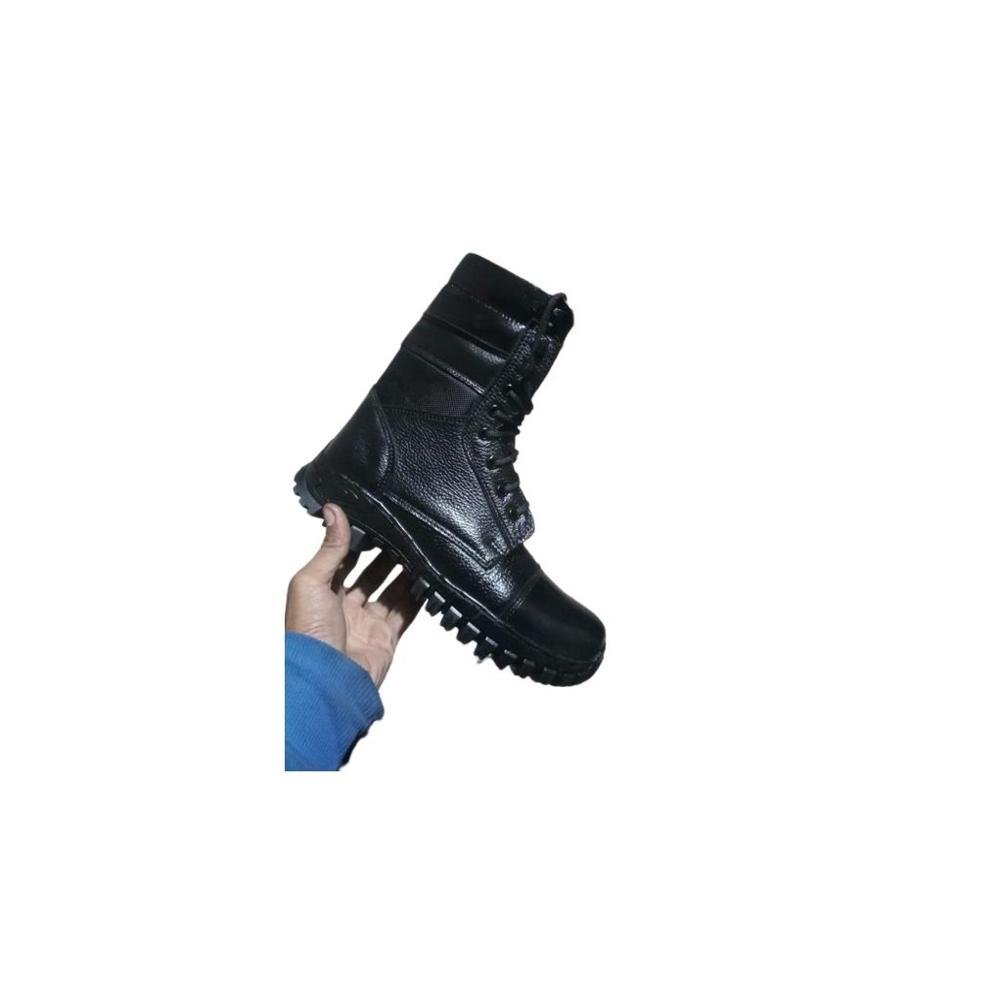 Jungle Safety Boot - Leather Construction , Airmix Sole With Non-slippery Grip, Synthetic Lining, Black Color, 3-month Warranty, All-season Use