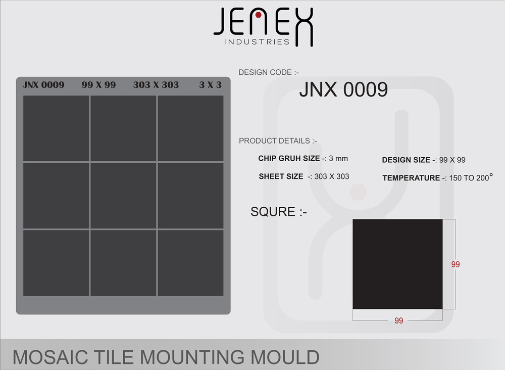 JNX0009 Squre Mosaic Tile Mounting Mould