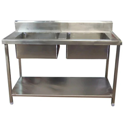 Double Bowl Kitchen Sink - Stainless Steel, Rectangular Shape, Manual Installation, Various Sizes | Ideal for Commercial Use in Hotels